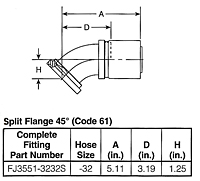 Split Flange 45º (Code 61)